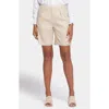 Nydj Relaxed Pleated Linen Blend Shorts In Feather