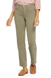 Nydj Relaxed Slender Womens Pocket Denim Straight Leg Jeans In Avocado