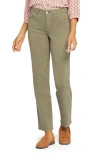 Nydj Relaxed Slender Womens Pocket Denim Straight Leg Jeans In Avocado