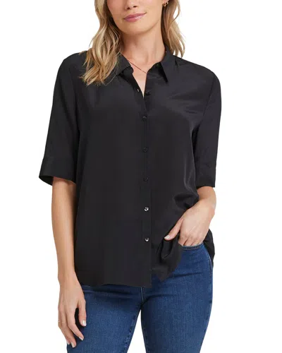 Nydj Riley Silk Blouse In Black