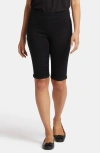 Nydj Roll Cuff Pull-on Denim Bermuda Shorts In Overdye Black