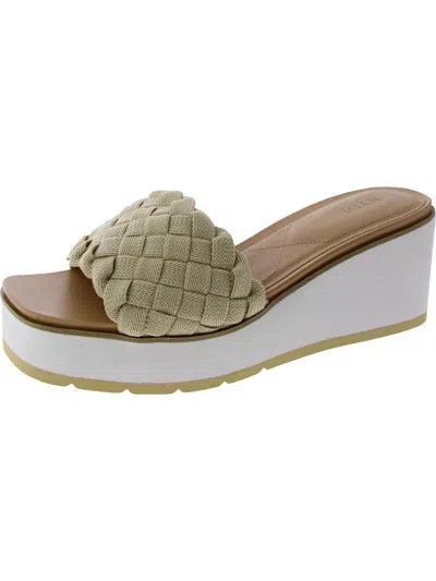Nydj Rorra Womens Slip On Open Toe Slide Sandals In Silver