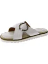 Nydj Rossi Womens Faux Leather Slip On Slide Sandals In Beige