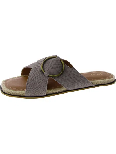 Nydj Rossi Womens Faux Leather Slip On Slide Sandals In Multi