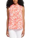 Nydj Ruffle Neck Blouse In Pink