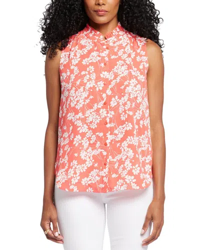 Nydj Ruffle Neck Blouse In Multi
