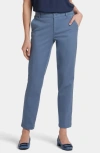 Nydj Womens Slim Mid Rise Dress Pants In Blue Stone
