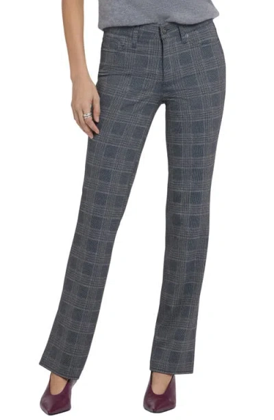 Nydj Sculpt-her™ Marilyn Glen Plaid Straight Leg Ponte Pants In Gray