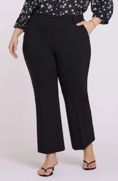Nydj Sculpt-her™ Pull-on Ankle Flare Ponte Pants In Black