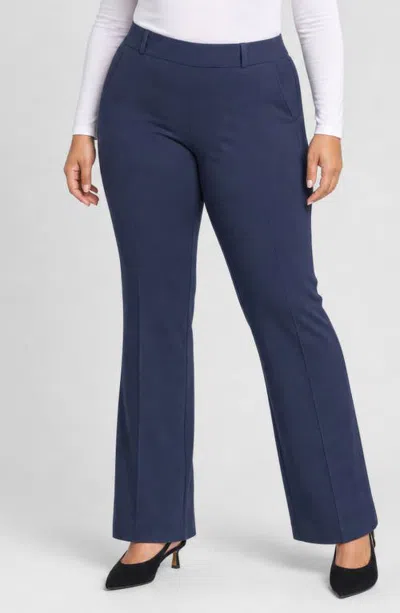 Nydj Sculpt-her™ Pull-on Flare Ponte Pants In Blue