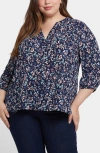 Nydj Semisheer Pintuck Blouse In Blubonnet Trail