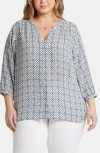 Nydj Plus Size Pintuck Blouse In Early Bird