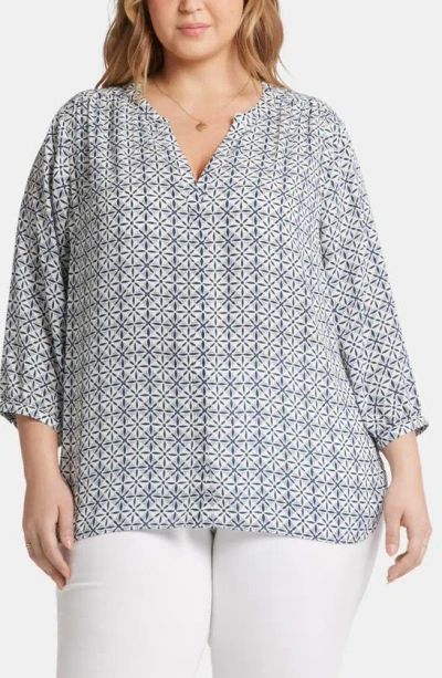 Nydj Semisheer Pintuck Blouse In Early Bird