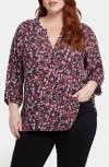 Nydj Semisheer Pintuck Blouse In Perla Plum