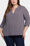 Nydj Semisheer Pintuck Blouse In Pinnacle Vista