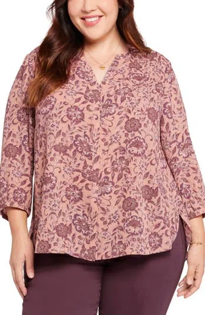 Nydj Semisheer Pintuck Blouse In Viola Valley