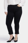 Nydj Sheri High Waist Slim Straight Jeans In Black