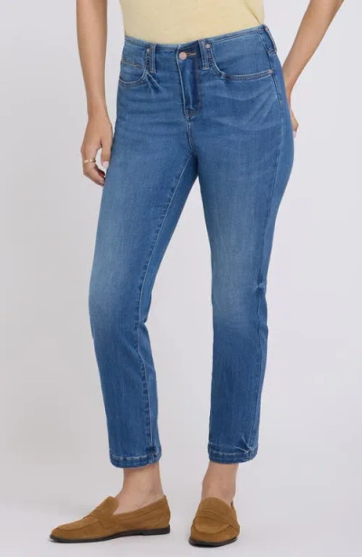 Nydj Sheri Clean Waist Ankle Slim Straight Jeans In Blue