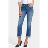 Nydj Sheri Slim Ankle Jeans With Roll Cuffs In Blue Island In Blue Island