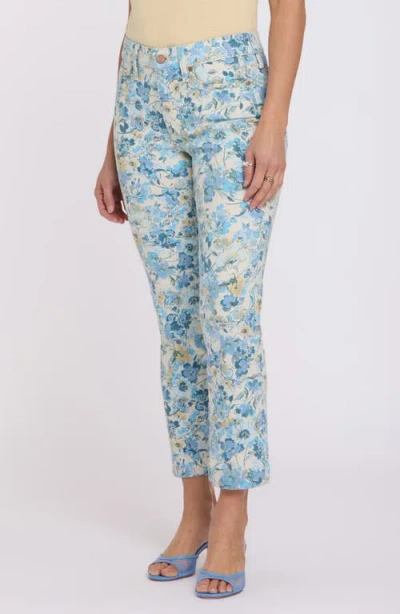 Nydj Sheri Floral Ankle Slim Jeans In Blue