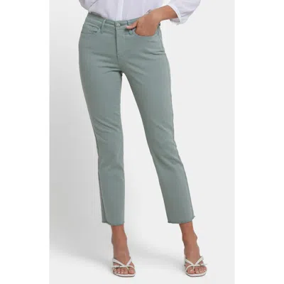 Nydj Sheri Frayed High Rise Ankle Skinny Jeans In Green