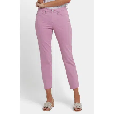 Nydj Sheri Frayed High Rise Ankle Skinny Jeans In Pink