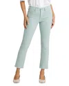 Nydj Sheri Frayed Hem Slim Jeans In Snowpass Mint