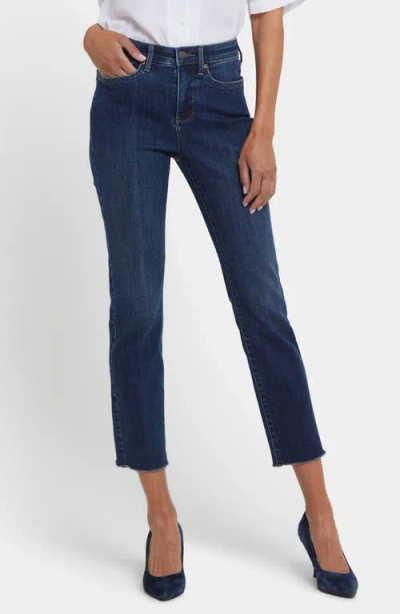 Nydj Sheri High Rise Fray Hem Slim Ankle Jeans In Blue