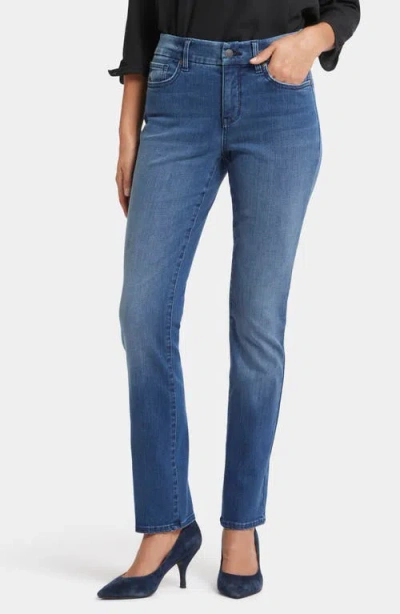Nydj Sheri High Waist Slim Straight Jeans In Cascade Wave