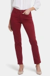 Nydj Marilyn Corduroy Straight Leg Pants In Wild Currant