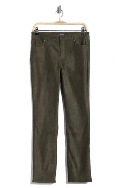 Nydj Sheri Slim Faux Suede Pants In Gray