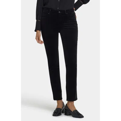 Nydj Sheri Slim Fit Velvet Pants In Black