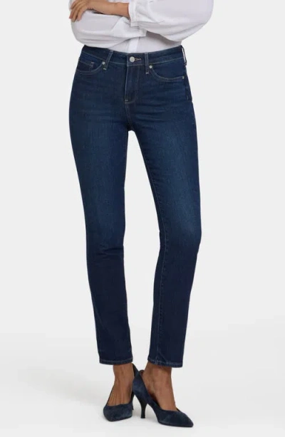 Nydj Sheri Slim Leg Sequin Trim Jeans In Blue