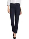 Nydj Sheri Womens Dark Wash Flocked Slim Jeans In Blue