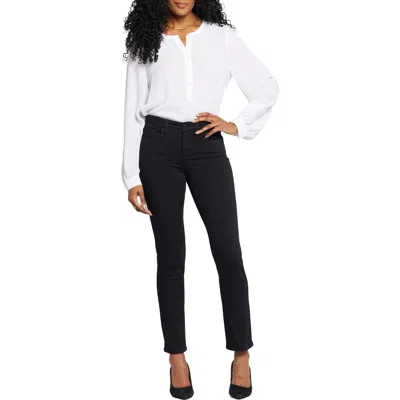 Nydj Sheri Womens Denim High Rise Slim Jeans In Black