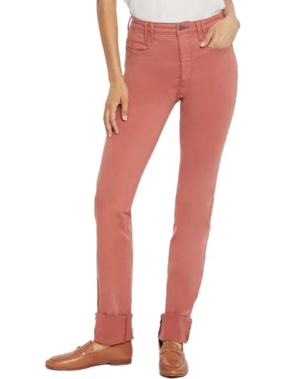 Nydj Sheri Womens High-rise Slimming Slim Jeans In Pink