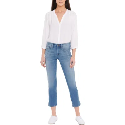 Nydj Sheri Womens Split Hem Denim Slim Jeans In Multi