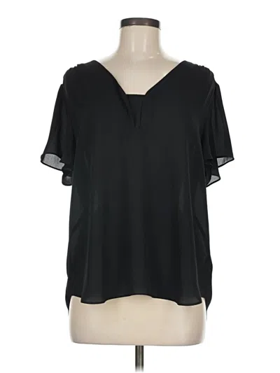 Pre-owned Nydj Short Sleeve Blouse In Black