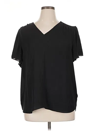 Pre-owned Nydj Short Sleeve Blouse In Black