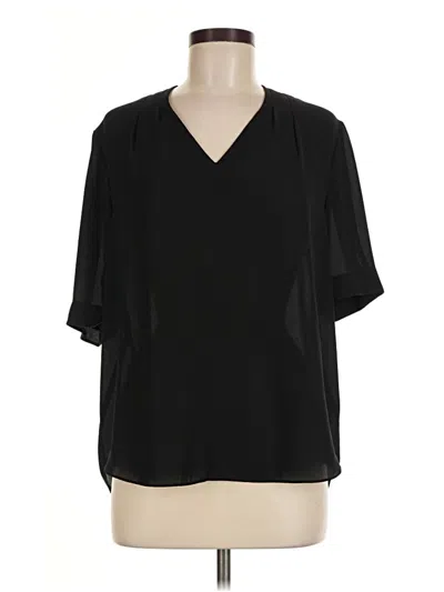 Pre-owned Nydj Short Sleeve Blouse In Black