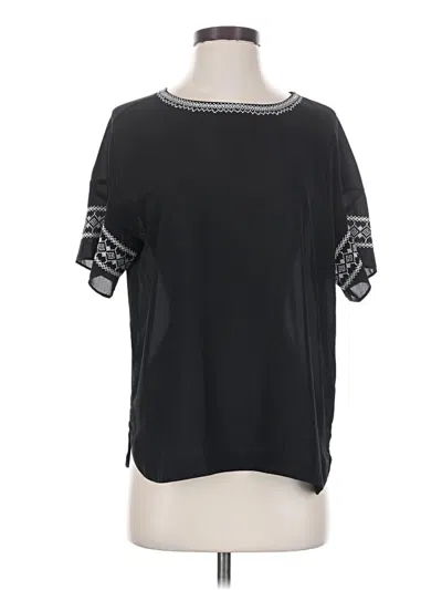 Pre-owned Nydj Short Sleeve Blouse In Black