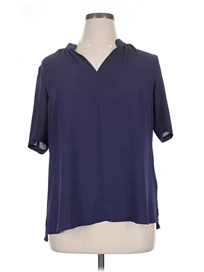 Pre-owned Nydj Short Sleeve Blouse In Blue