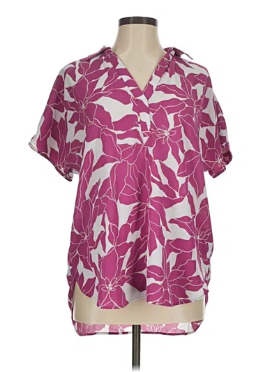 Pre-owned Nydj Short Sleeve Blouse In Pink