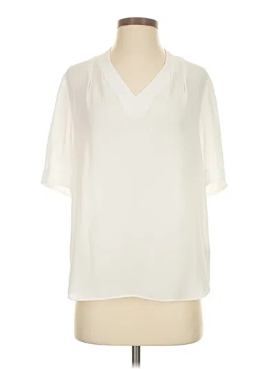 Pre-owned Nydj Short Sleeve Blouse In White