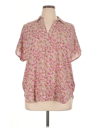Pre-owned Nydj Short Sleeve Polo Shirt In Pink