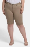 Nydj Side Slit Capri Bike Shorts In Saddlewood