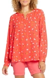 Nydj Simone Popover Blouse In Red Haven