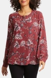 Nydj Simone Recycled Polyester Popover Top In Pink
