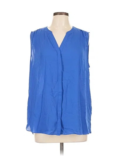 Pre-owned Nydj Sleeveless Blouse In Blue