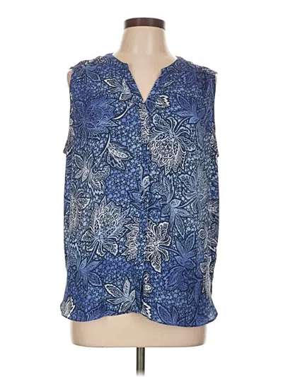 Pre-owned Nydj Sleeveless Blouse In Blue